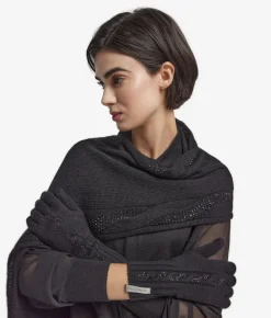 Guanti con trecce e strass in Cashmere Ultrasoft