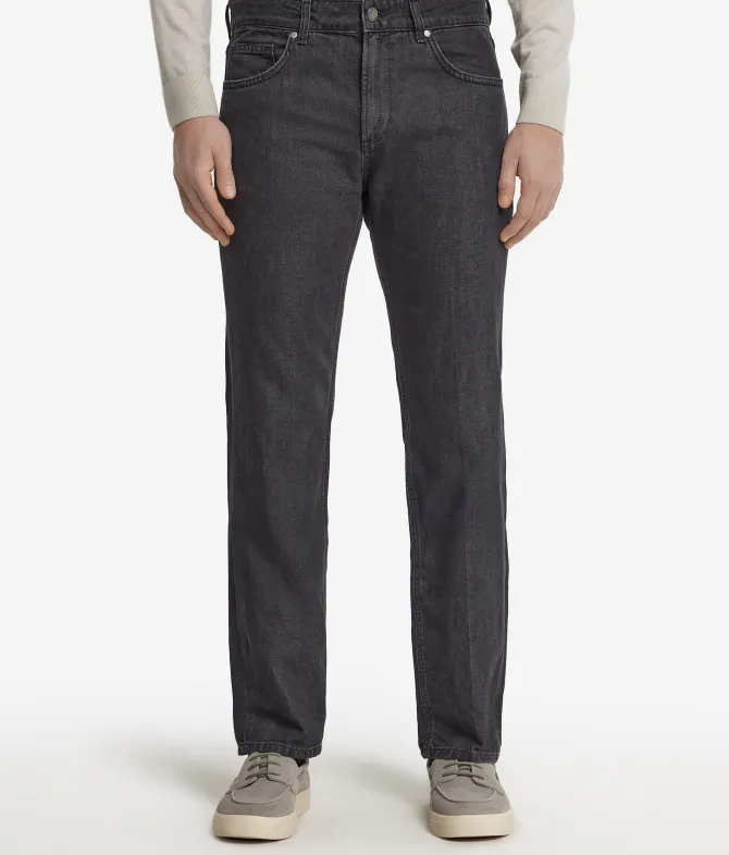 Jeans in cotone e lino
