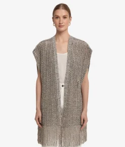 Kimono traforato con paillettes