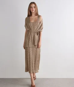 Kimono treccia coste lamé