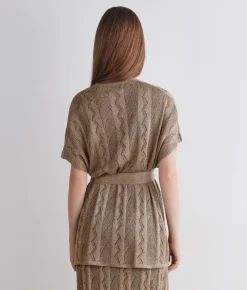 Kimono treccia coste lamé