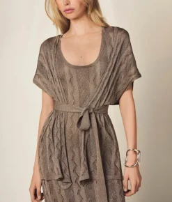 Kimono treccia coste lamé