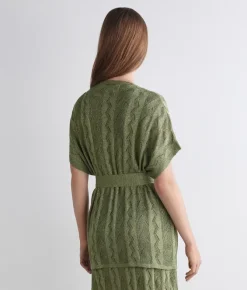 Kimono treccia coste lamé