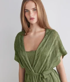 Kimono treccia coste lamé