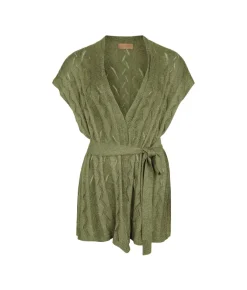 Kimono treccia coste lamé