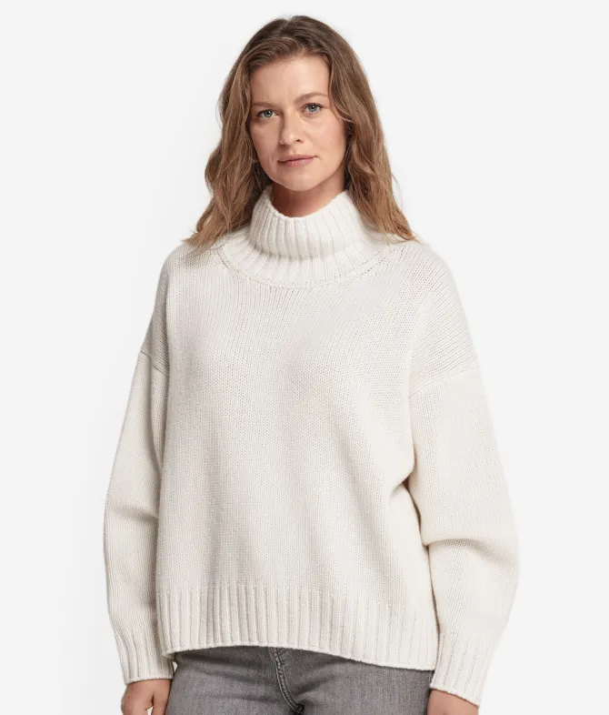 Maglia con collo a cratere in Cashmere Tricot