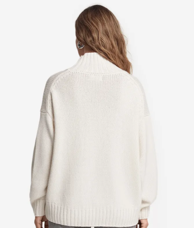 Maglia con collo a cratere in Cashmere Tricot