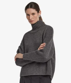 Maglia con collo a cratere in Cashmere Tricot