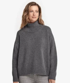 Maglia con collo a cratere in Cashmere Tricot
