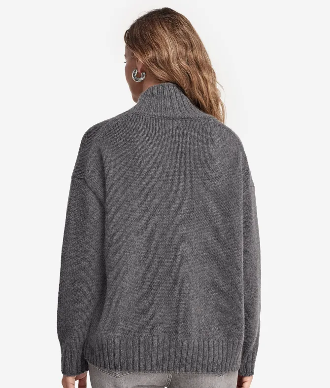 Maglia con collo a cratere in Cashmere Tricot