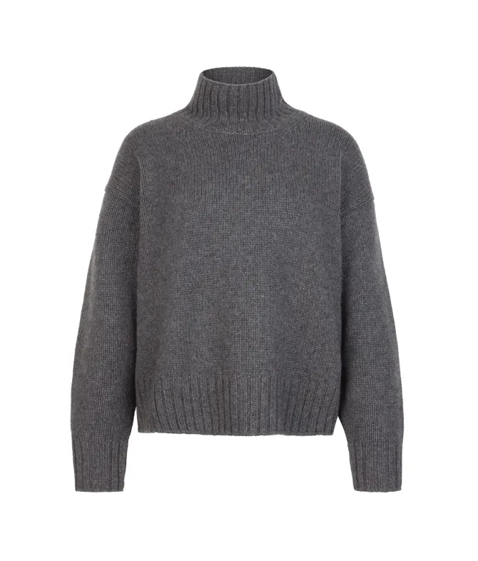 Maglia con collo a cratere in Cashmere Tricot