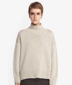 Maglia con collo a cratere in Cashmere Tricot