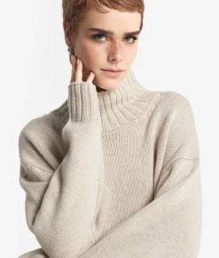Maglia con collo a cratere in Cashmere Tricot