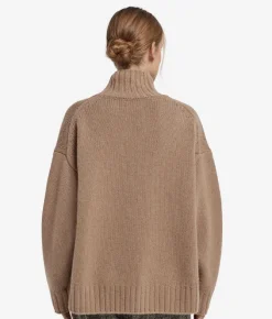 Maglia con collo a cratere in Cashmere Tricot