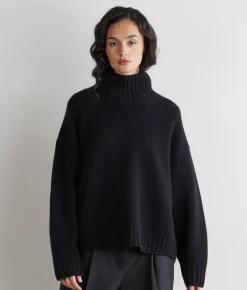 Maglia con collo a cratere in Cashmere Tricot