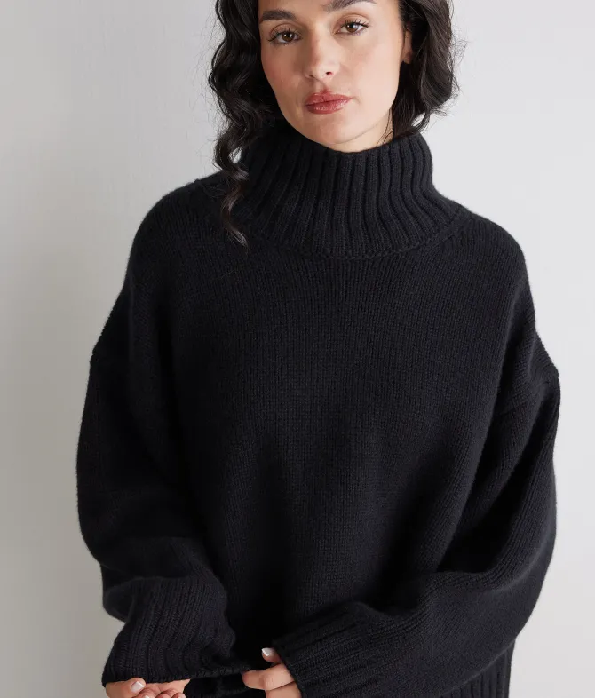 Maglia con collo a cratere in Cashmere Tricot