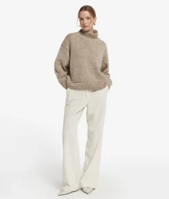 Maglia con collo a cratere in Cashmere Undyed Tricot