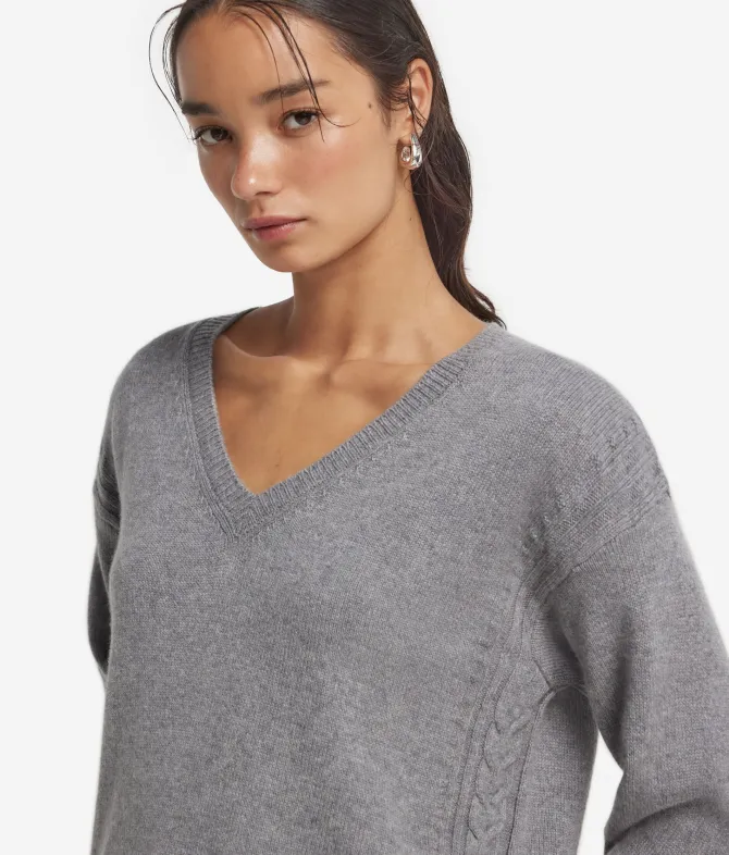 Maglia con dettaglio trecce in Cashmere Ultrasoft