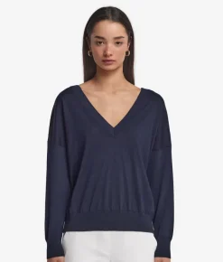 Maglia con doppio scollo a V in Cashmere Ultrafine