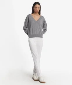 Maglia con doppio scollo a V in Cashmere Ultrafine