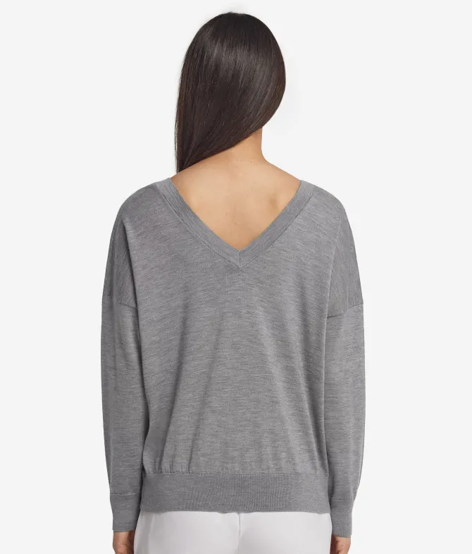 Maglia con doppio scollo a V in Cashmere Ultrafine