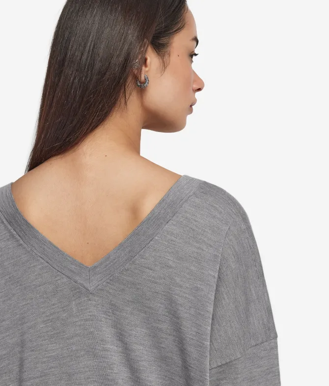 Maglia con doppio scollo a V in Cashmere Ultrafine