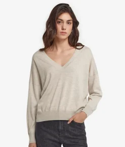 Maglia con doppio scollo a V in Cashmere Ultrafine
