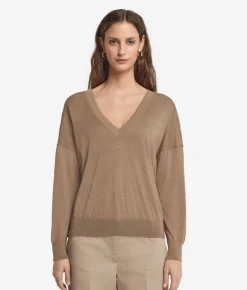 Maglia con doppio scollo a V in Cashmere Ultrafine