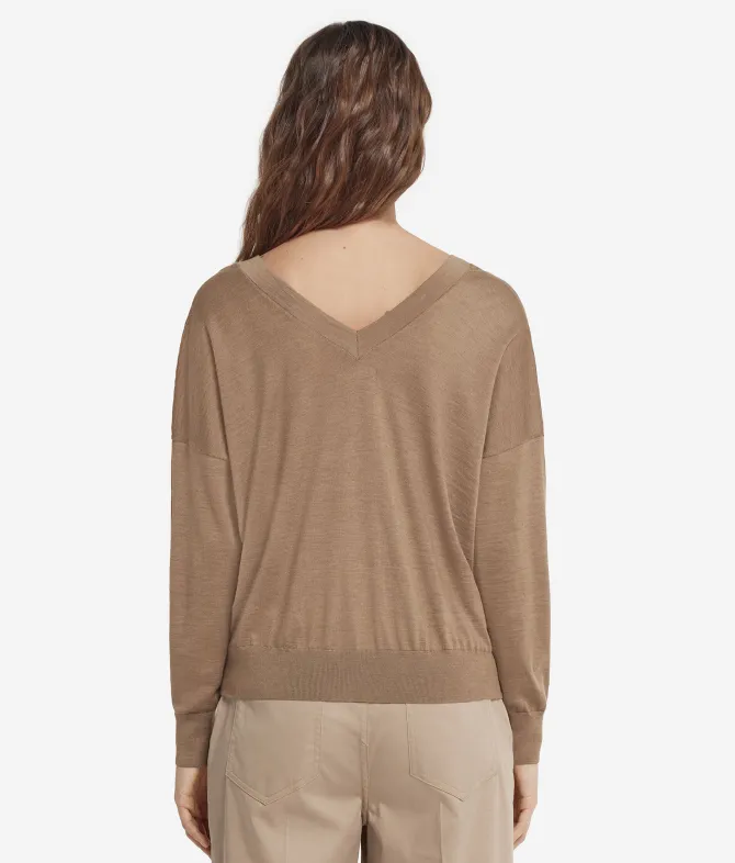 Maglia con doppio scollo a V in Cashmere Ultrafine