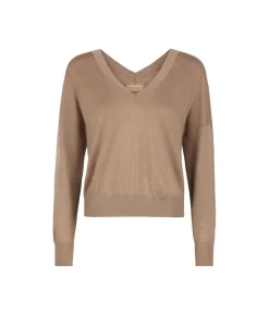 Maglia con doppio scollo a V in Cashmere Ultrafine