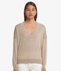 Maglia con doppio scollo a V in Cashmere Ultrafine