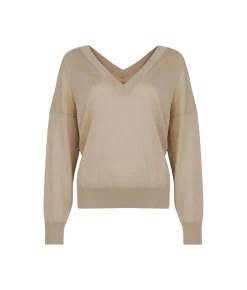 Maglia con doppio scollo a V in Cashmere Ultrafine