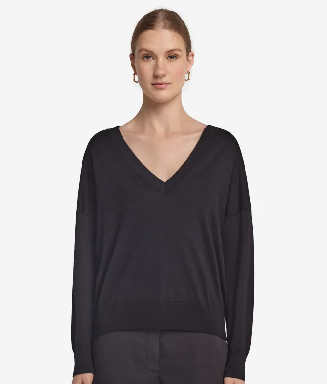 Maglia con doppio scollo a V in Cashmere Ultrafine