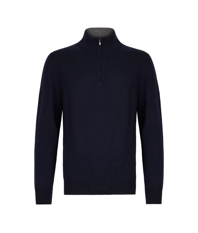 Maglia con mezza zip in Cashmere Ultrasoft