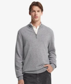 Maglia con mezza zip in Cashmere Ultrasoft