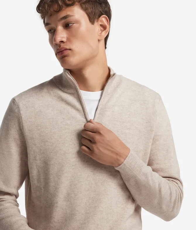 Maglia con mezza zip in Cashmere Ultrasoft