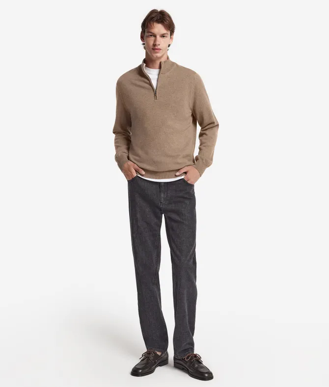 Maglia con mezza zip in Cashmere Ultrasoft