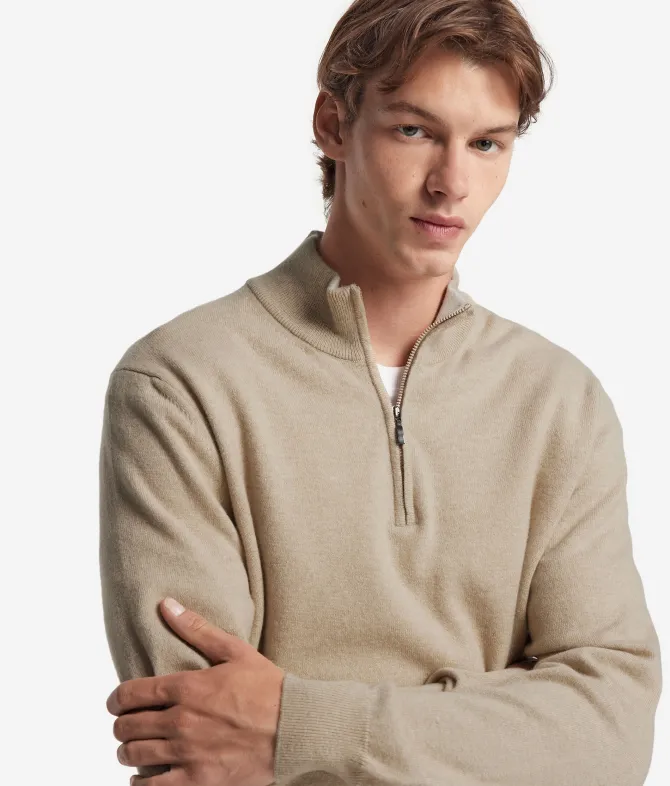 Maglia con mezza zip in Cashmere Ultrasoft