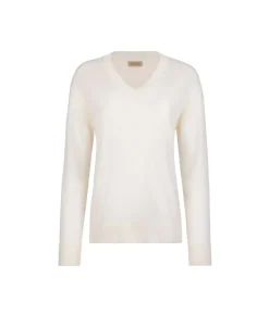 Maglia con scollo a V e spacchi in Cashmere Ultrafine