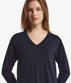 Maglia con scollo a V e spacchi in Cashmere Ultrafine