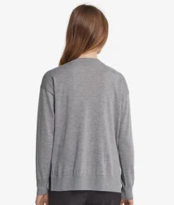 Maglia con scollo a V e spacchi in Cashmere Ultrafine