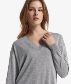 Maglia con scollo a V e spacchi in Cashmere Ultrafine