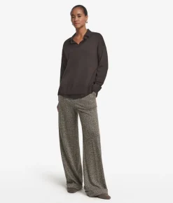 Maglia con scollo a V e spacchi in Cashmere Ultrafine