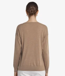 Maglia con scollo a V e spacchi in Cashmere Ultrafine
