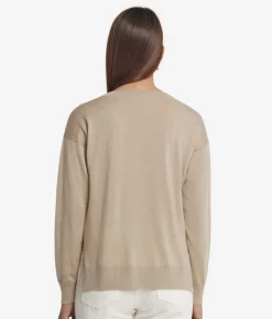 Maglia con scollo a V e spacchi in Cashmere Ultrafine