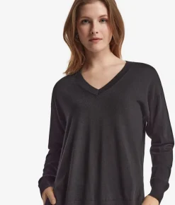 Maglia con scollo a V e spacchi in Cashmere Ultrafine