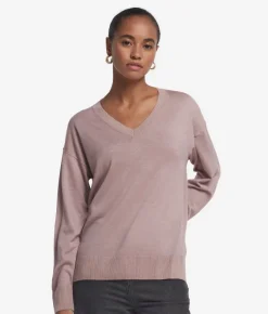 Maglia con scollo a V e spacchi in Cashmere Ultrafine