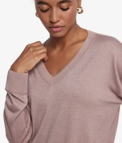 Maglia con scollo a V e spacchi in Cashmere Ultrafine