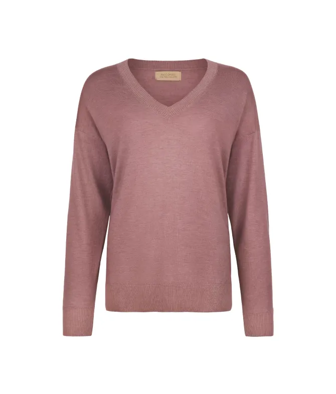 Maglia con scollo a V e spacchi in Cashmere Ultrafine