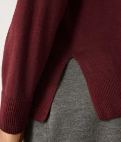 Maglia con scollo a V e spacchi in Cashmere Ultrafine
